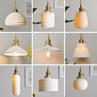 Celako™ Kaolia Pendant Light | Ceramic Dining Room Lighting
