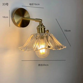 Celako™ Verdoro Wall Light | Copper Glass Stone Bedroom Lighting