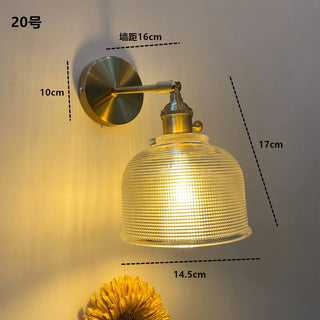 Celako™ Verdoro Wall Light | Copper Glass Stone Bedroom Lighting