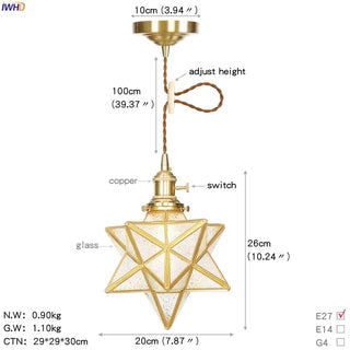 Celako™ Cuprine Pendant Light | Copper Glass Bedroom Lighting
