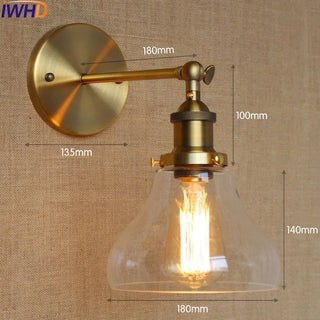 Celako™ Vetriona Wall Light | Vintage Glass Bedroom Lighting