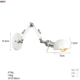 Celako™ Levera Wall Light | Iron Industrial Bedside Lighting