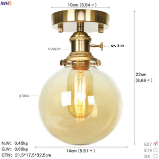 Celako™ Orbina Ceiling Light | Glass Hallway Lighting