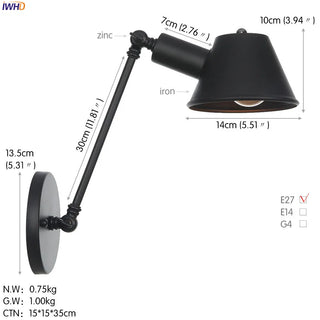 Celako™ Ferano Wall Light | Industrial Bedroom Lighting