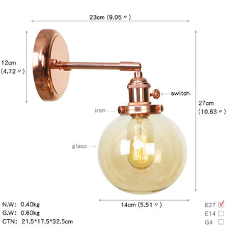 Celako™ Lunoro Wall Light | Glass Bedroom Lighting