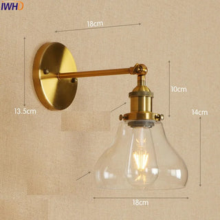 Celako™ Arculo Wall Light | Antique Brass Loft Retro Industrial Bedroom Lighting