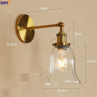 Celako™ Arculo Wall Light | Antique Brass Loft Retro Industrial Bedroom Lighting