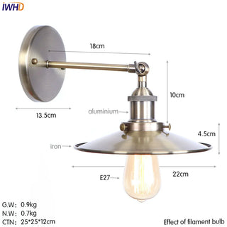 Celako™ Auriron Wall Light | Industrial Iron Bedroom Lighting