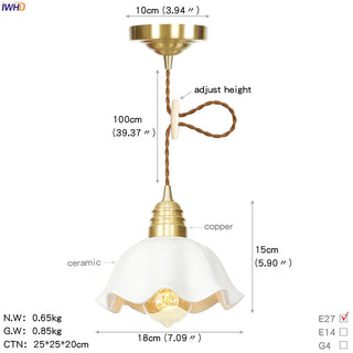 Celako™ Cuprine Pendant Light | Copper Glass Bedroom Lighting