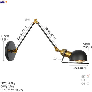 Celako™ Levera Wall Light | Iron Industrial Bedside Lighting