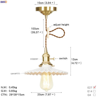 Celako™ Cuprine Pendant Light | Copper Glass Bedroom Lighting