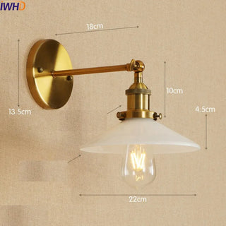 Celako™ Arculo Wall Light | Antique Brass Loft Retro Industrial Bedroom Lighting