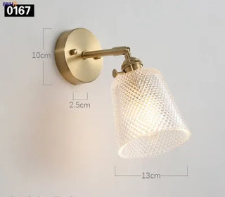 Celako™ Cuvare Wall Light | Copper Glass Bedroom