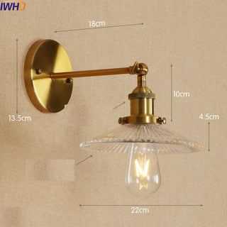 Celako™ Arculo Wall Light | Antique Brass Loft Retro Industrial Bedroom Lighting
