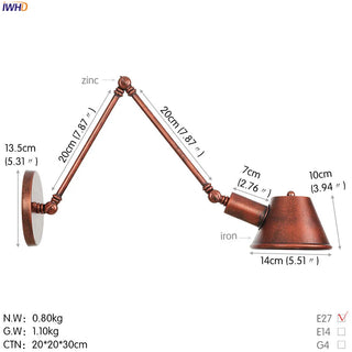 Celako™ Cavora Wall Light | Iron Bedroom Lighting