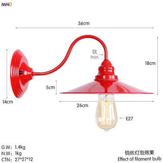 Celako™ Rubigo Wall Light | Red Metal Vintage Loft Retro Industrial Bedroom Lighting