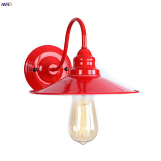 Celako™ Rubigo Wall Light | Red Metal Vintage Loft Retro Industrial Bedroom Lighting