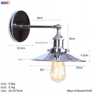 Celako™ Auriron Wall Light | Industrial Iron Bedroom Lighting