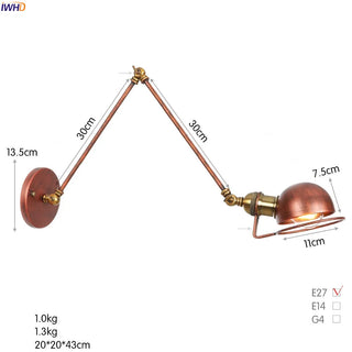 Celako™ Levera Wall Light | Iron Industrial Bedside Lighting