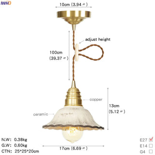 Celako™ Cuprine Pendant Light | Copper Glass Bedroom Lighting