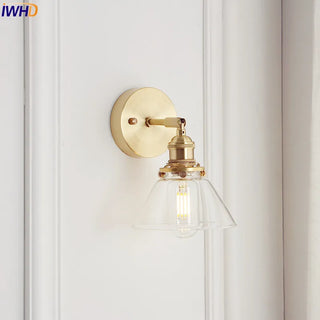Celako™ Orbica Wall Light | Copper Glass Bedroom Lighting
