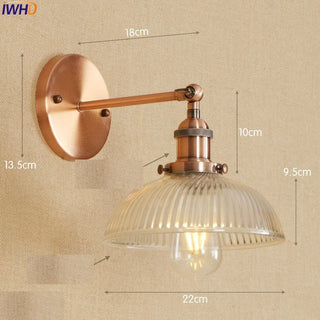 Celako™ Arculo Wall Light | Antique Brass Loft Retro Industrial Bedroom Lighting