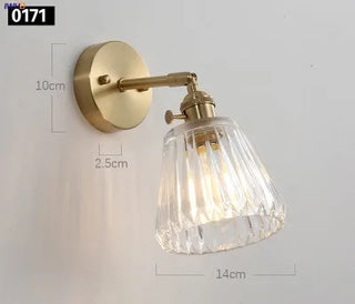 Celako™ Cuvare Wall Light | Copper Glass Bedroom
