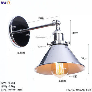 Celako™ Auriron Wall Light | Industrial Iron Bedroom Lighting