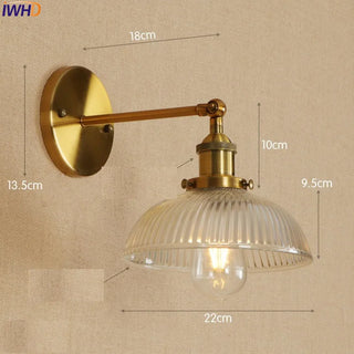 Celako™ Arculo Wall Light | Antique Brass Loft Retro Industrial Bedroom Lighting
