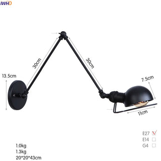 Celako™ Levera Wall Light | Iron Industrial Bedside Lighting