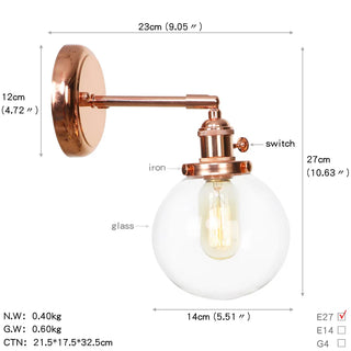 Celako™ Lunoro Wall Light | Glass Bedroom Lighting