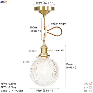 Celako™ Cuprine Pendant Light | Copper Glass Bedroom Lighting