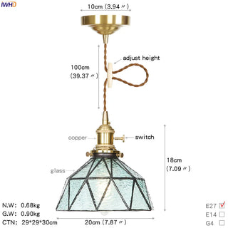 Celako™ Cuprine Pendant Light | Copper Glass Bedroom Lighting