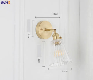 Celako™ Orbica Wall Light | Copper Glass Bedroom Lighting