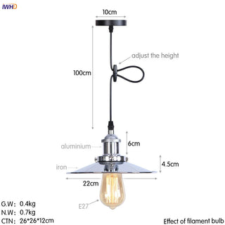 Celako™ Silvara Pendant Light | Polished Chrome Metal Dining Room Lighting
