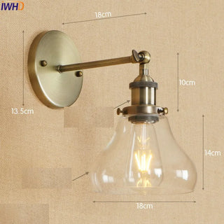 Celako™ Arculo Wall Light | Antique Brass Loft Retro Industrial Bedroom Lighting