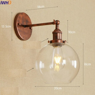 Celako™ Arculo Wall Light | Antique Brass Loft Retro Industrial Bedroom Lighting