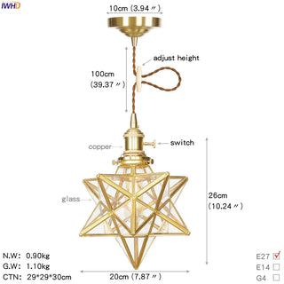 Celako™ Cuprine Pendant Light | Copper Glass Bedroom Lighting