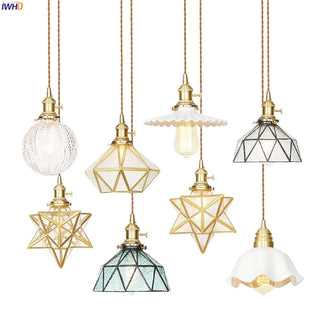 Celako™ Cuprine Pendant Light | Copper Glass Bedroom Lighting