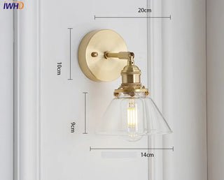 Celako™ Orbica Wall Light | Copper Glass Bedroom Lighting