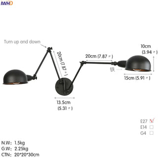 Celako™ Cavora Wall Light | Iron Bedroom Lighting