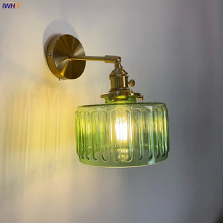 Celako™ Verdoro Wall Light | Copper Glass Stone Bedroom Lighting