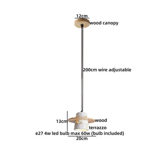 Celako™ Terumi Pendant Light | Terrazzo Wabi Sabi Bedroom Lighting