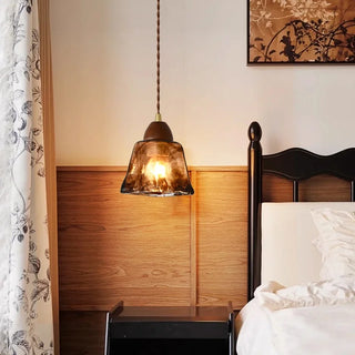 Celako™ Embera Pendant Light | Amber Glass Bedroom Lighting
