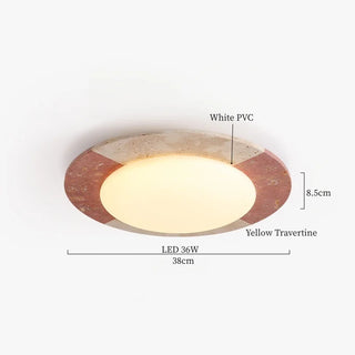 Plafonnier Celako™ Traviva | Luminaire de salon en travertin jaune