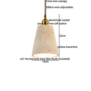 Celako™ Ambrino Pendant Light | Yellow Travertine Modern Style