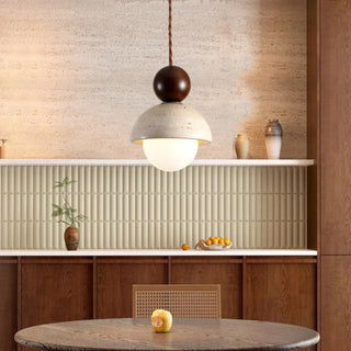 Celako™ Luteous Pendant Light | Yellow Travertine Bedroom Lighting