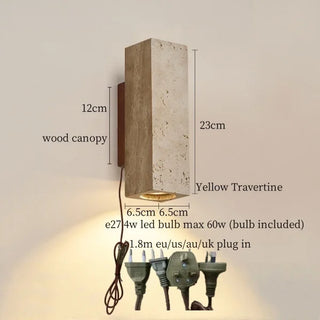 Celako™ Travetto Wall Light | Yellow Travertine Living Room Lighting