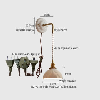 Celako™ Plissea Wall Light | Ceramic Bedroom Lighting