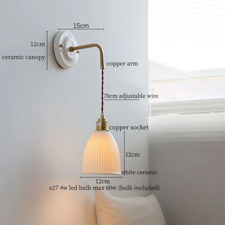 Celako™ Kaoline Wall Light | White Ceramic Living Room Lighting